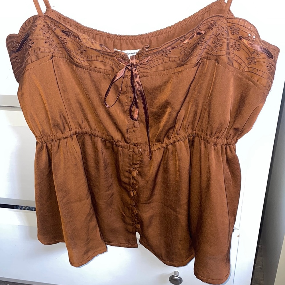 American eagle brown spaghetti strap blouse. Never worn, like new!